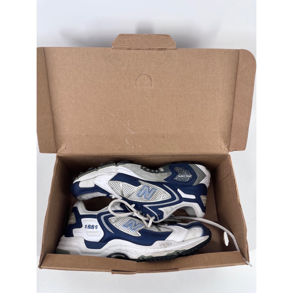 New Balance 1221 Womens Running Shoes White Navy Blue Size 9 Used in Box Active